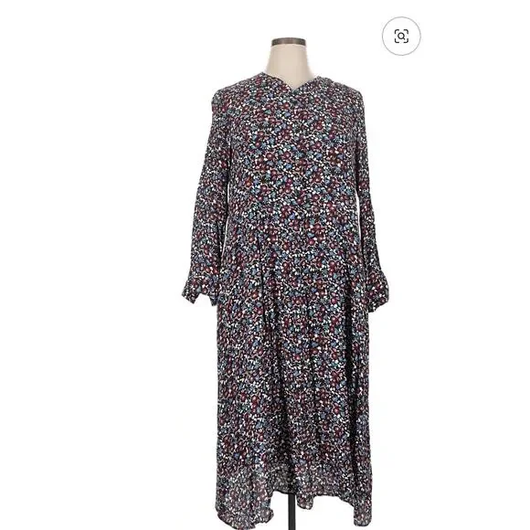 Zara Size XL Long sleeve floral Midi Casual dress - Picture 1 of 4